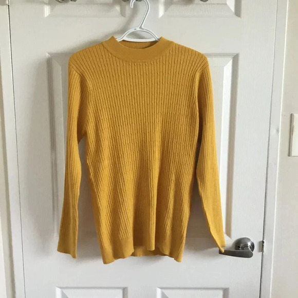 NWOT Gea Mustard Yellow Top Sweater Casual Women's Plus Size XXL - Picture 1 of 8